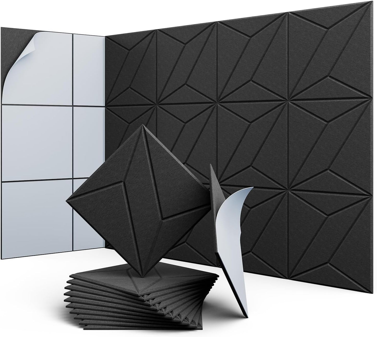 12 Pack 12in X 12in Acoustic Panels for Sound Absorption