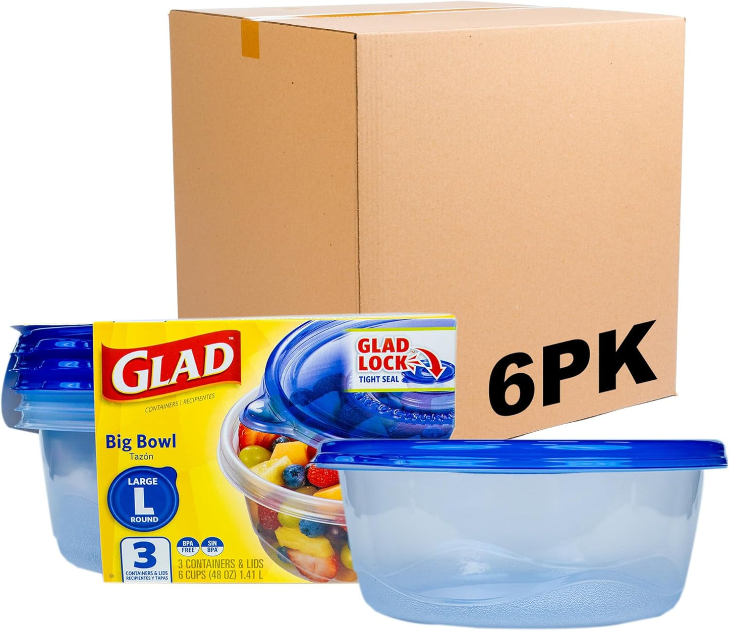 GladWare Big Bowl Food Storage Containers for Freshness