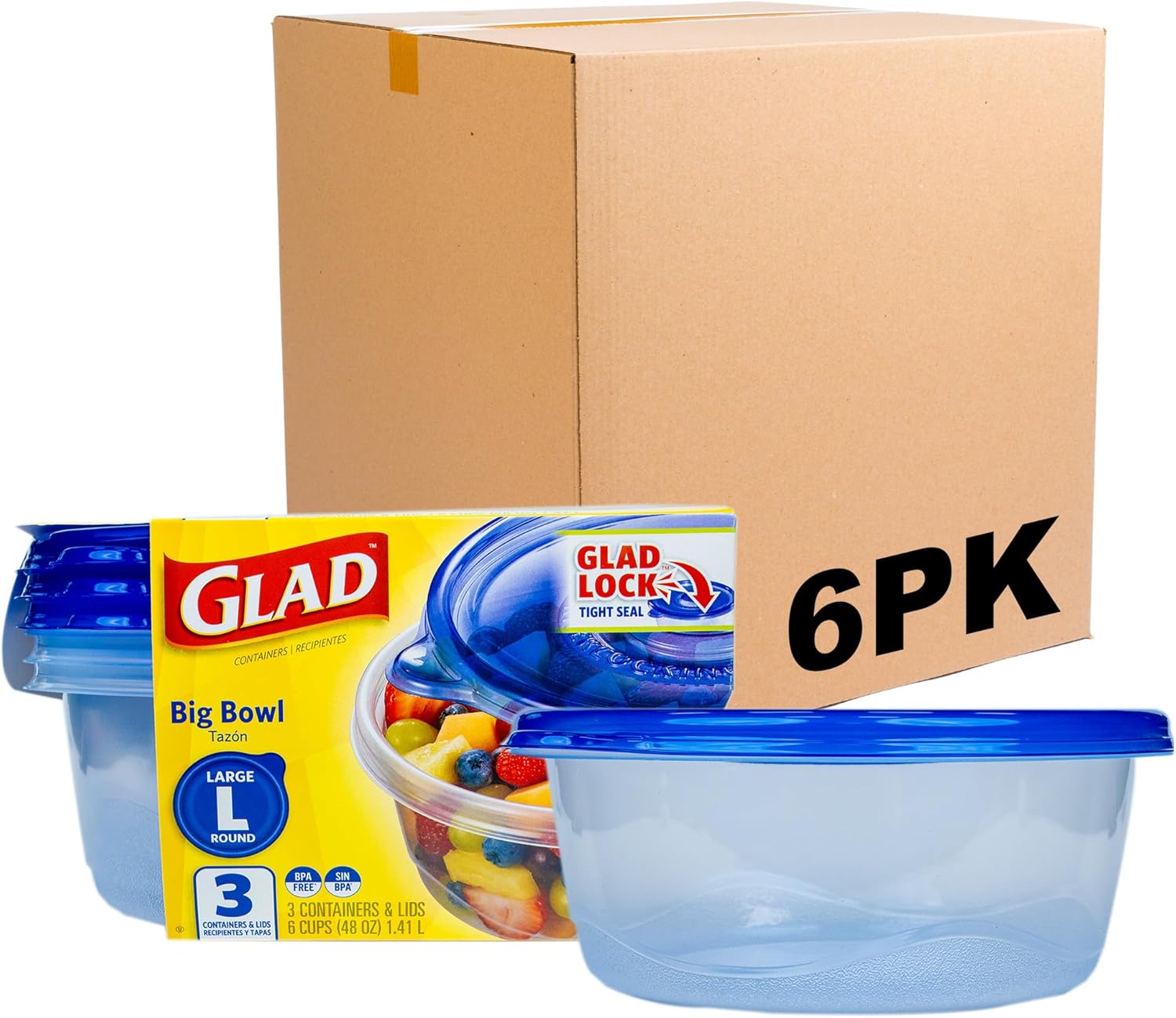 GladWare Big Bowl Food Storage Containers for Freshness