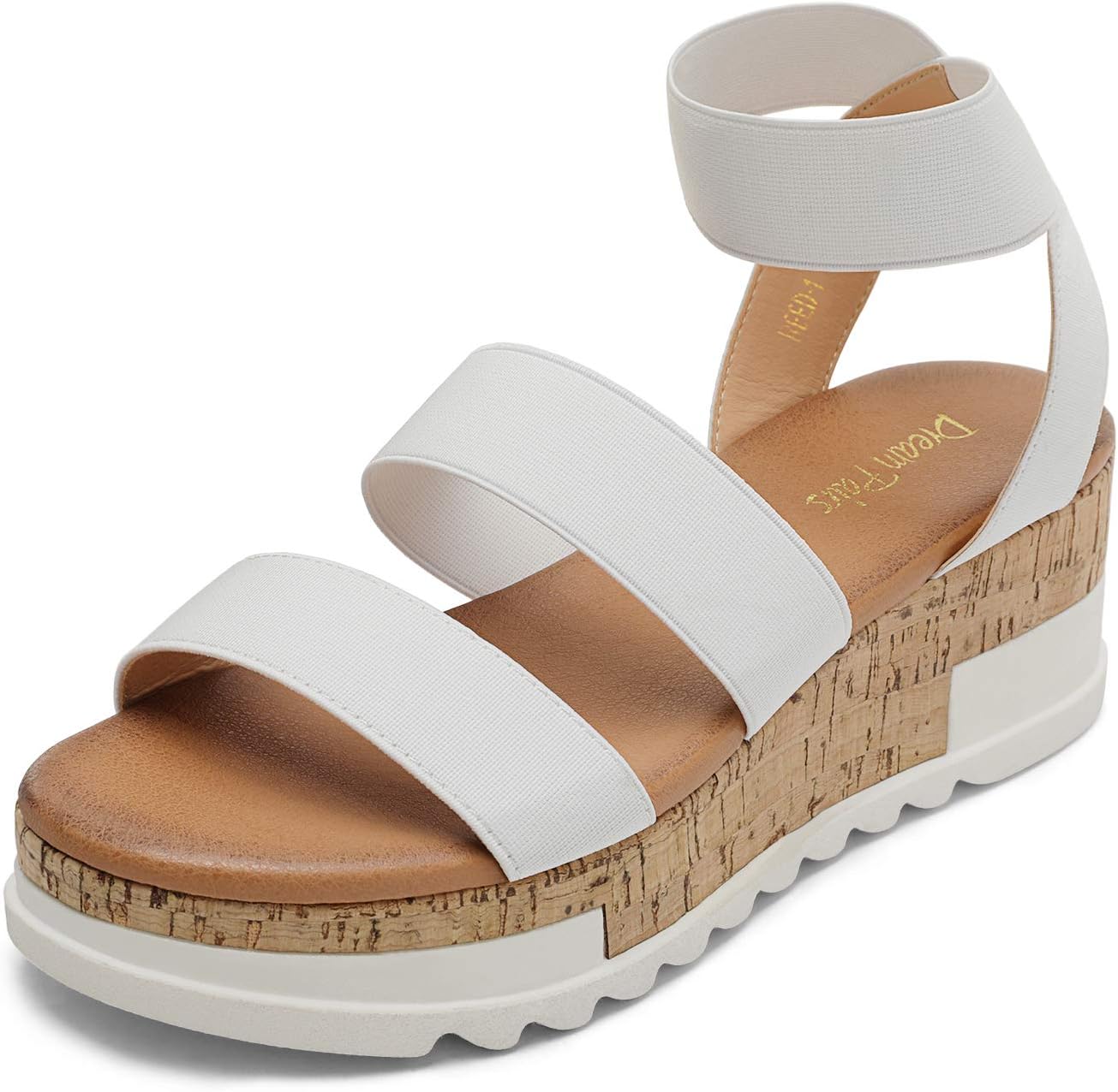 DREAM PAIRS Women's Open Toe Elastic Ankle Strap Wedges Sandals