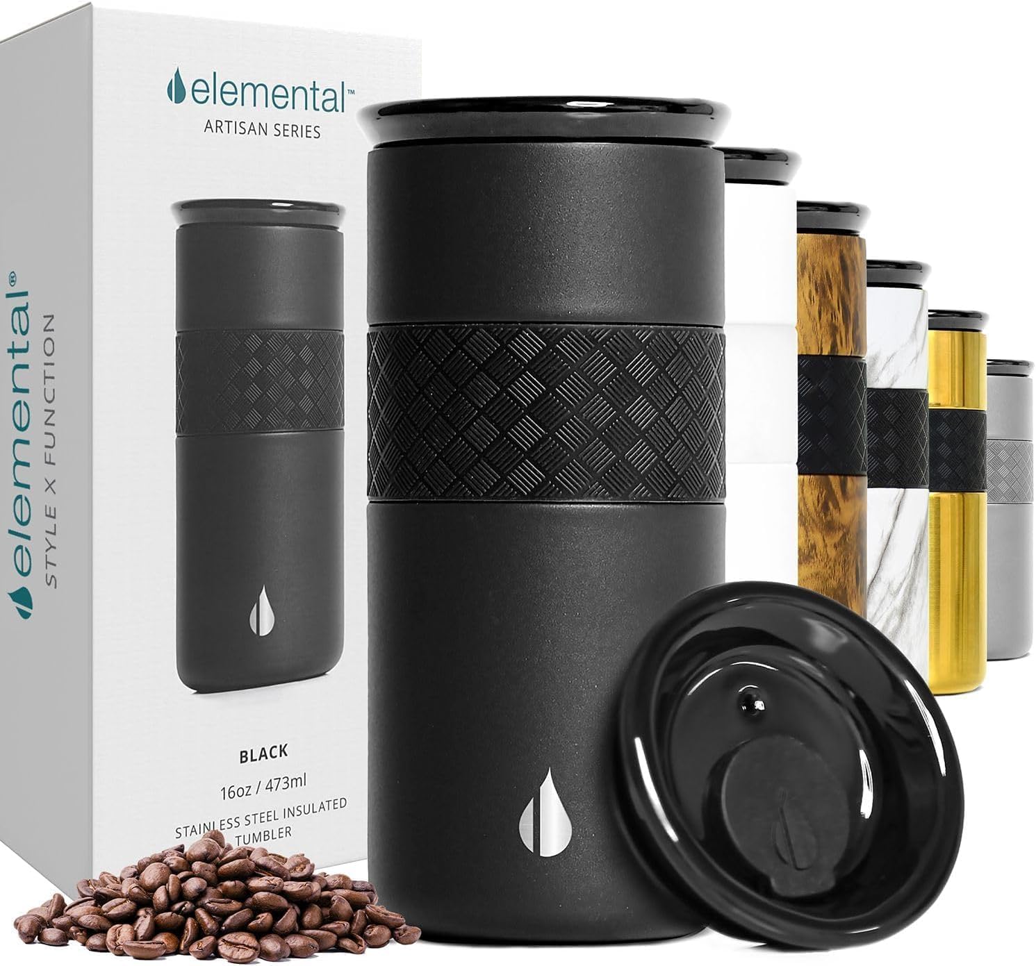 Elemental Artisan Inner Ceramic Coating Tumbler for Hot & Cold