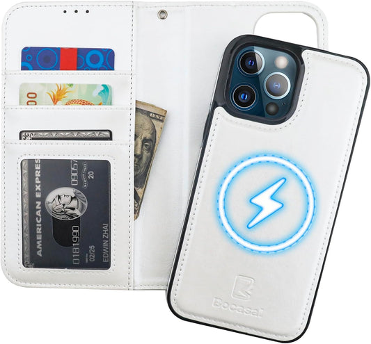 Bocasal iPhone 13 Pro Max Wallet Case with RFID Protection