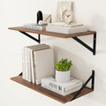 Heimlove 12 in Deep Floating Shelves 24W x 12D - Wide Walnut Shelf
