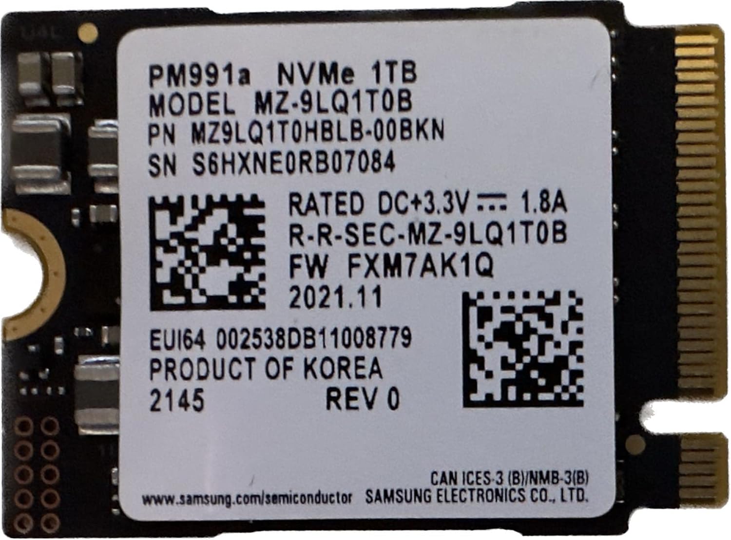 SAMSUNG 1TB M.2 2230 PM991a NVMe SSD for Gaming and Work