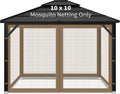 Gazebo Replacement Mosquito Netting 10x10 ft - 4-Panel Screen