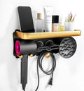 Hair Dryer Holder Wall Mounted with Shelf - Space-Saving Organizer