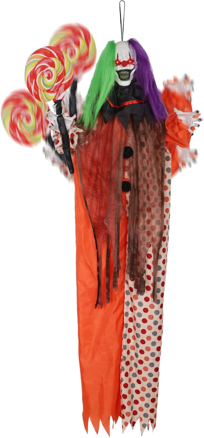 Scary Animated Clown Halloween Props for Outdoor Decor