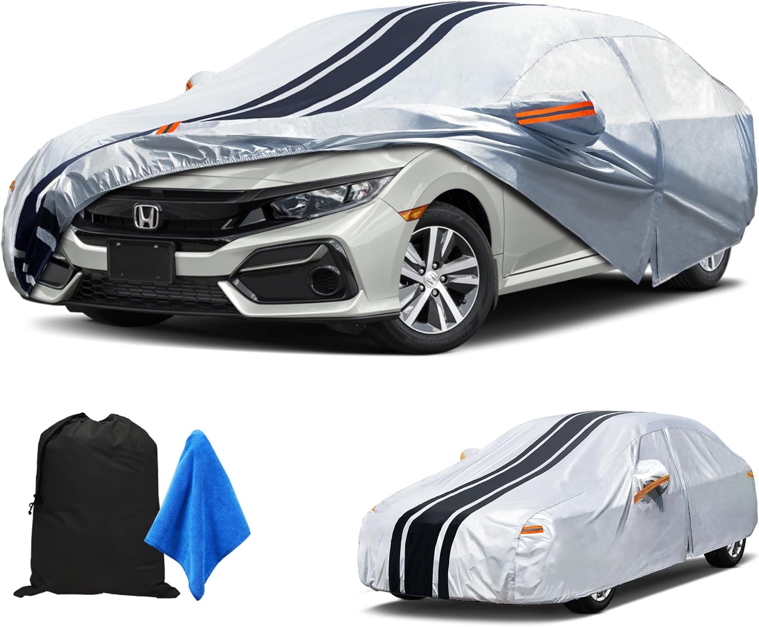 2025 Upgrade 10-Layer Sedan Car Cover Waterproof All Weather