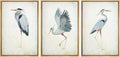 Framed Heron Canvas Wall Art 24x36x3 in - Minimalist Modern Print