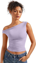 Women Off Shoulder Tops Sleeveless Crop Tank Top - Y2K Going Out Style