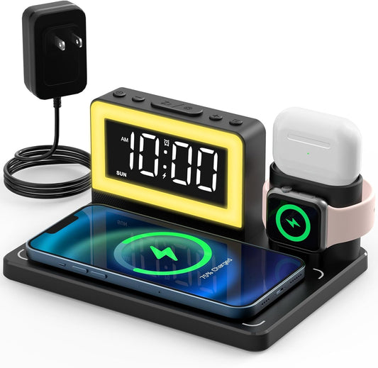 ARUQO 5-in-1 Apple Charging Station: Fast Wireless Charge & Night Light