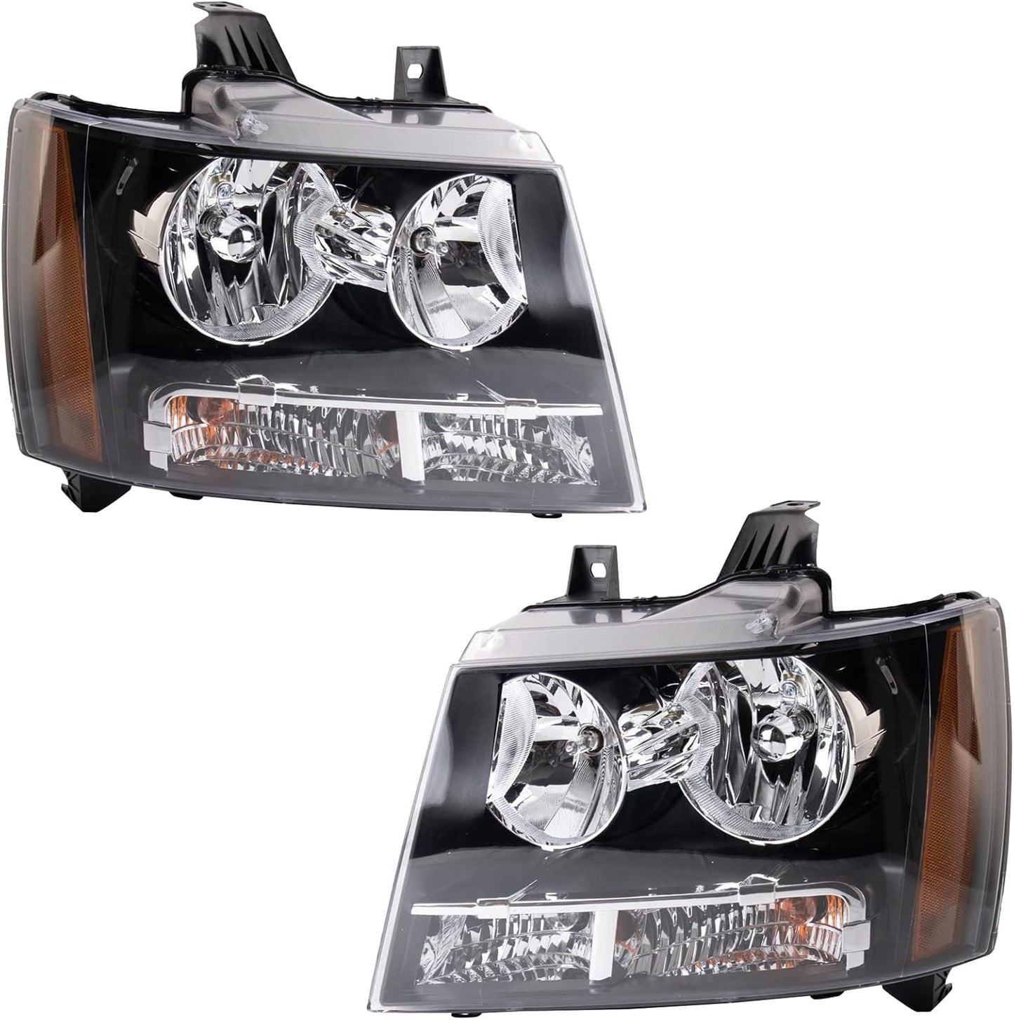 TRQ 2 Piece Headlight Assembly Set for Chevrolet Tahoe 2007-2014