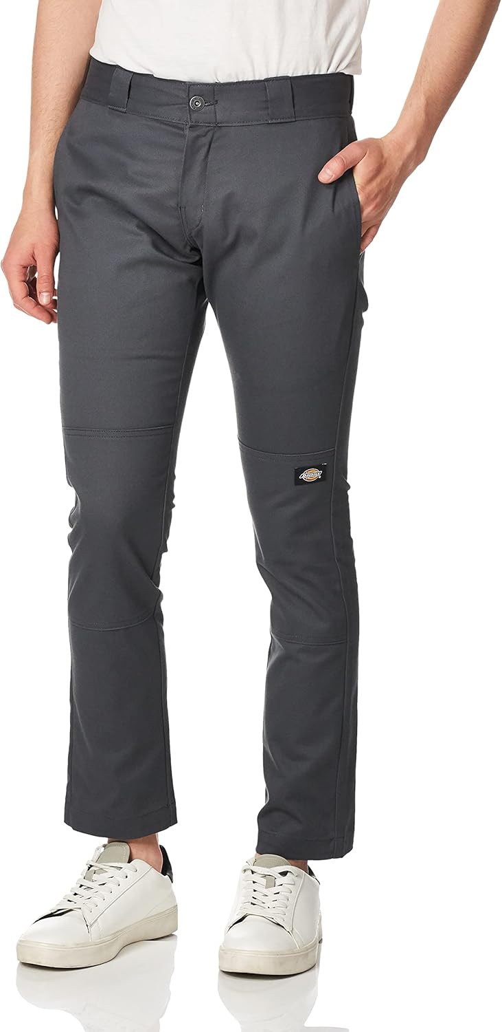 Dickies Men's Skinny Straight Double Knee Work Pants for Comfort