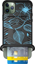 iPhone 11 Pro Max Case with Card Holder - Blue Hibiscus Wingmate