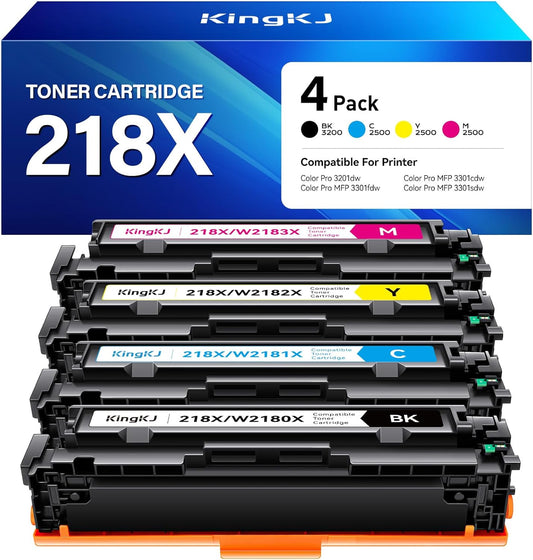 High-Yield 218X Toner 4-Pack for HP Color Laserjet