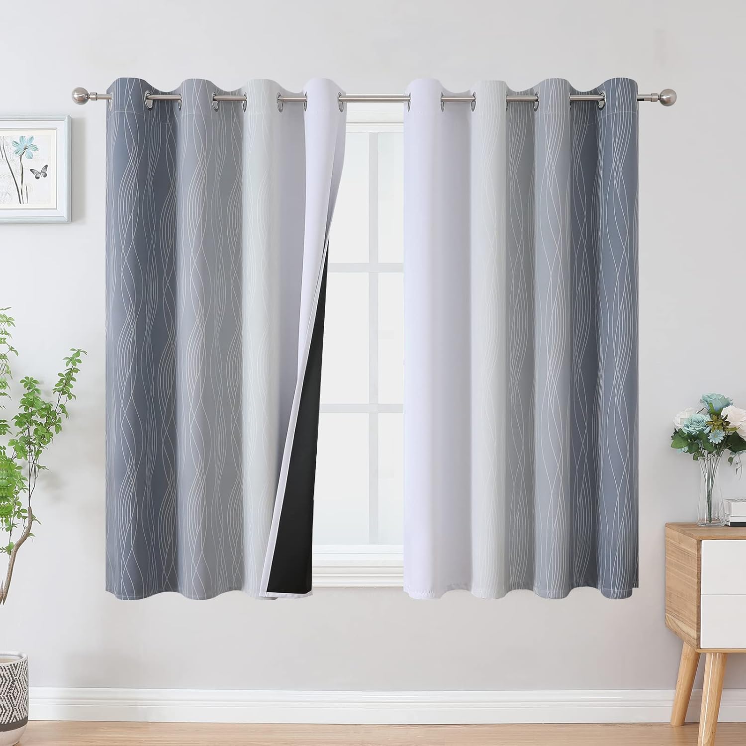 Ombre Thermal Insulated Blackout Curtains for Living Room