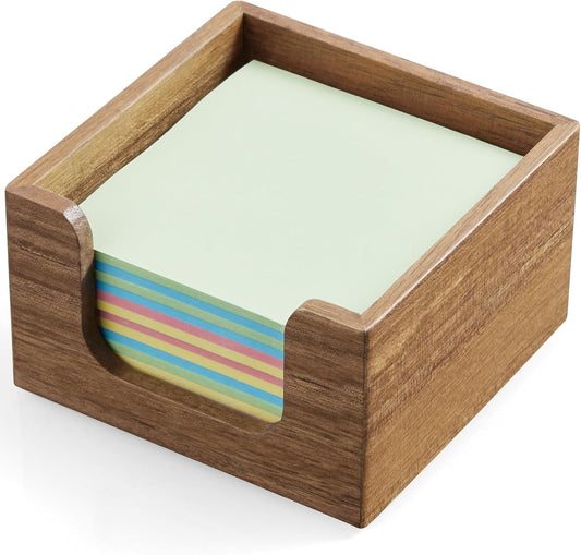 Acacia Wood Sticky Note Holder - Organize Stylishly!
