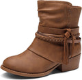 DREAM PAIRS Girls Ankle Boots Side Zipper Low Heels - Warm, Easy