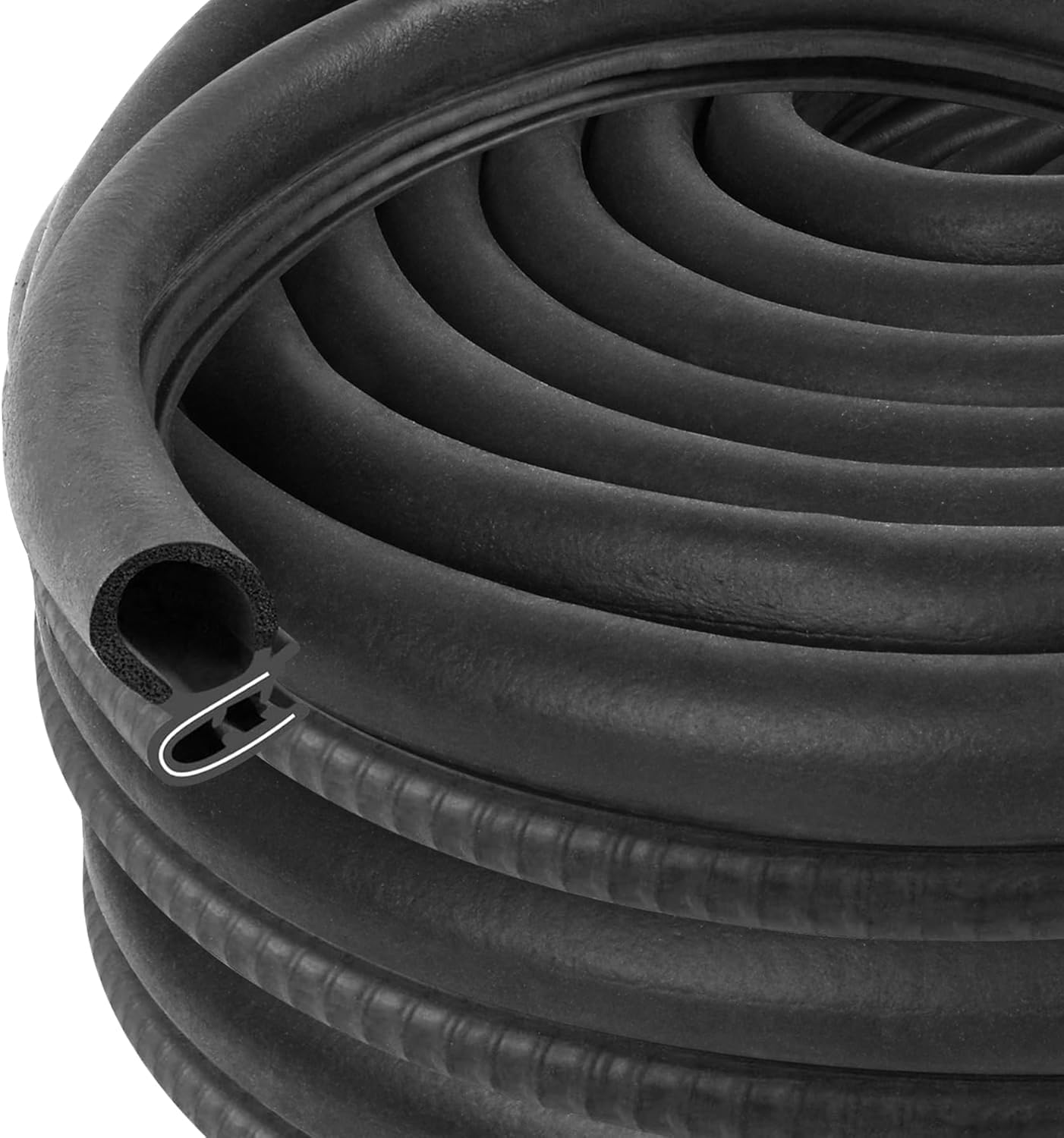 Automotive Door Weather Stripping 50Ft Rubber Edge Trim Seal