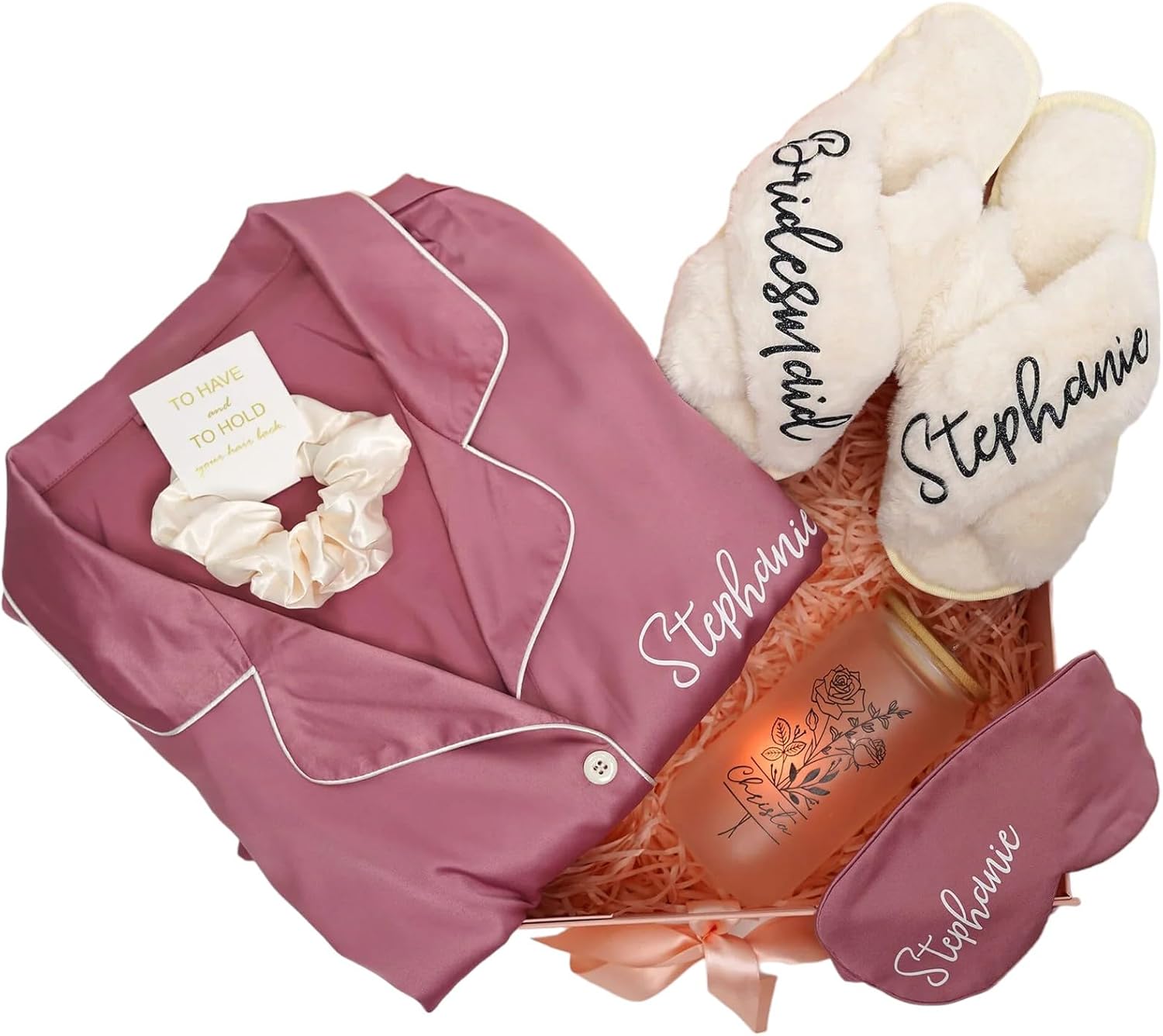 Personalized Bridesmaid Proposal Gift Box with Pajama Set and More