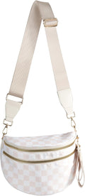 Spacious Checkered Nylon Crossbody Bag for Women - Roomy Mom Purse