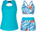 Hanna Nikole Women's 3 Piece Tankini Swimwear with Tummy Control