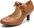 Chic Mary Jane Bow Heels for Women: Elegant Kitten Heel Pumps
