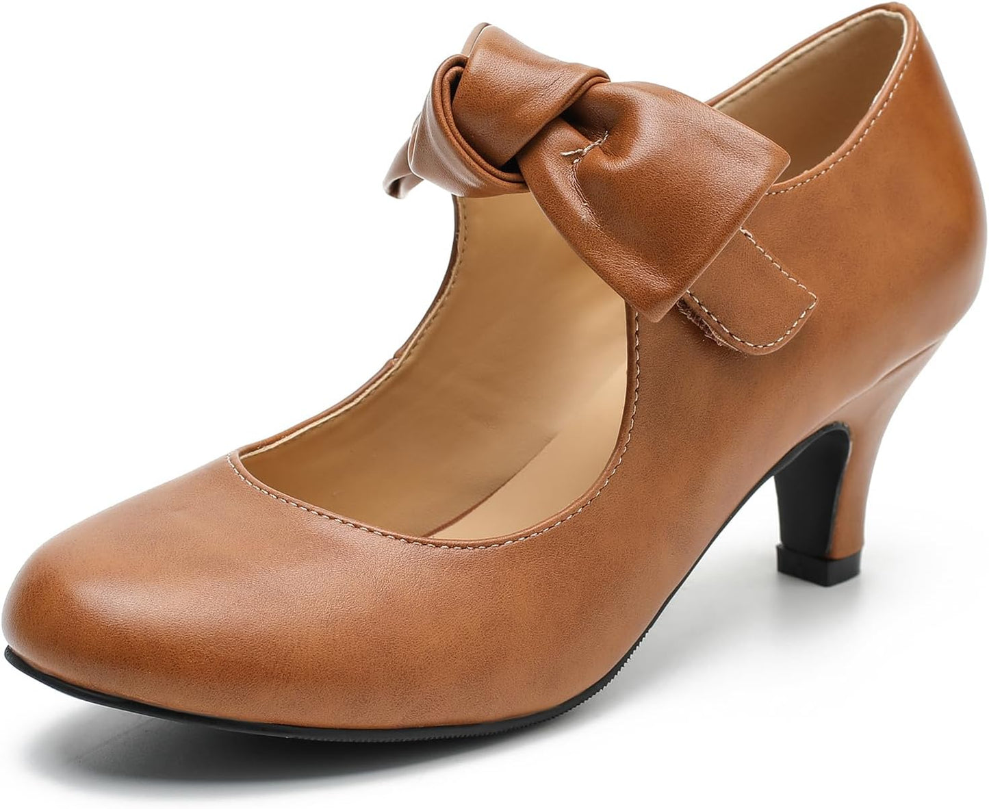 Stylish Bow Heels for Women: Mary Jane Kitten Heel Pumps