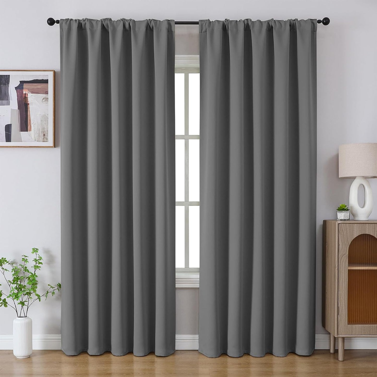 CUCRAF Light Grey Blackout Curtains for Bedroom & Living Room
