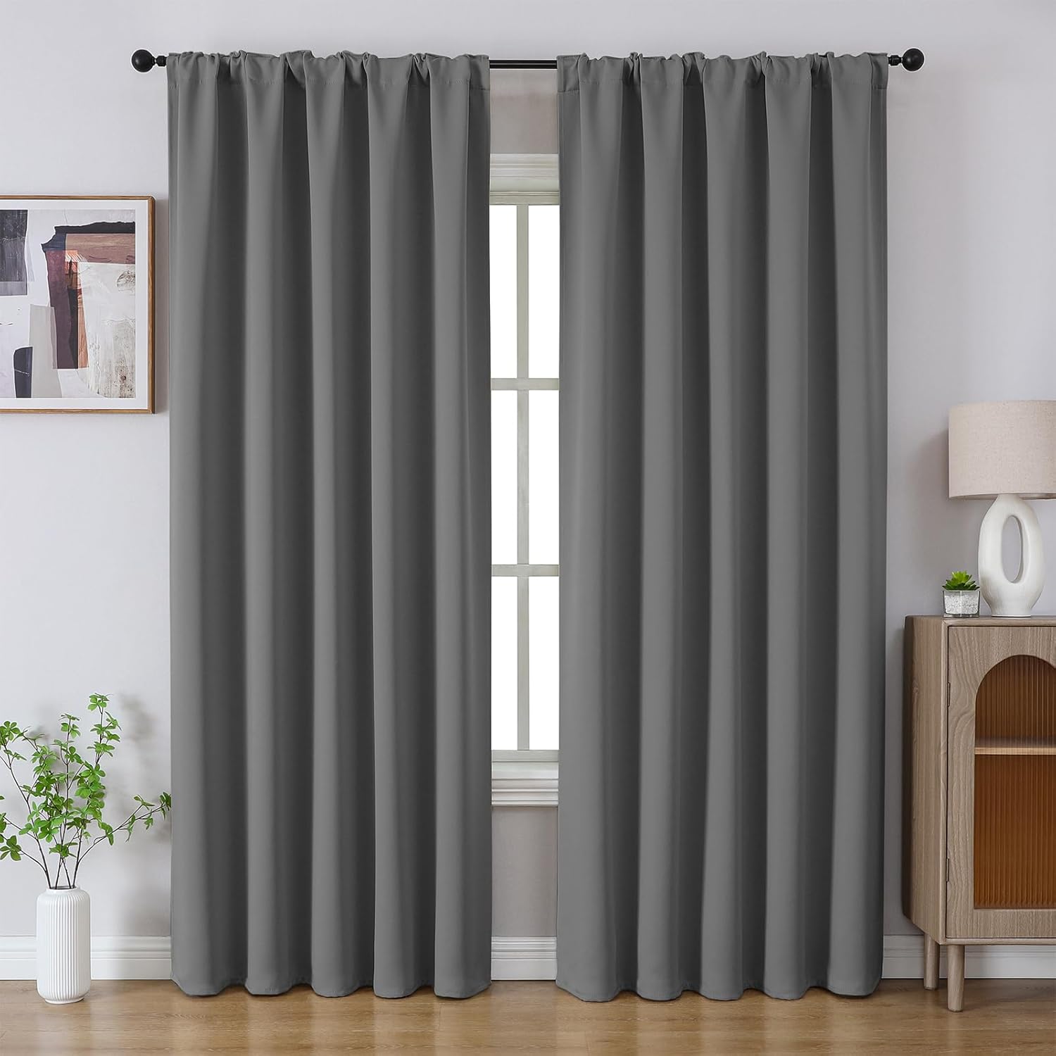 CUCRAF Light Grey Blackout Curtains for Bedroom & Living Room
