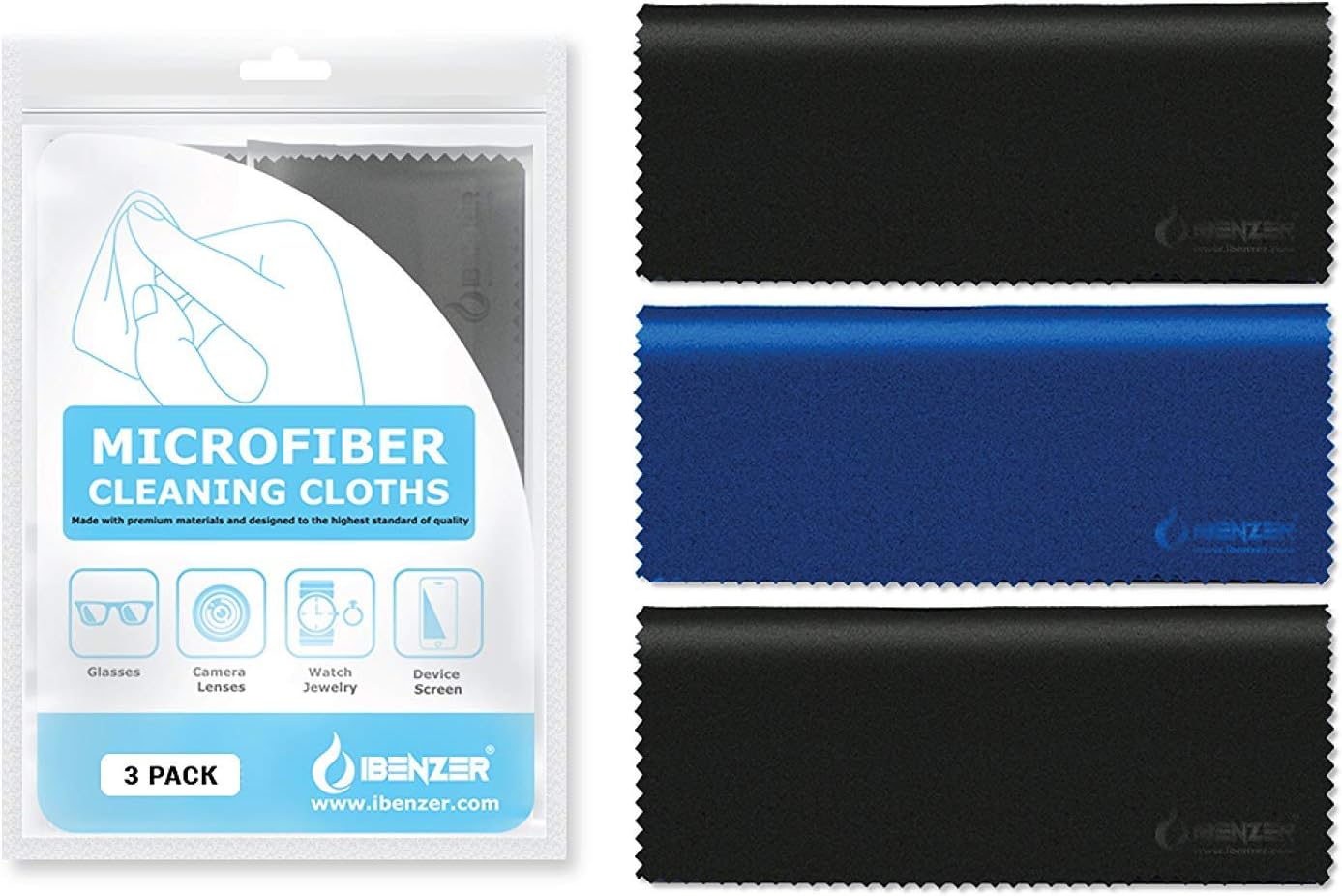 IBENZER Microfiber Cleaning Cloths - Crystal Clear Screens!