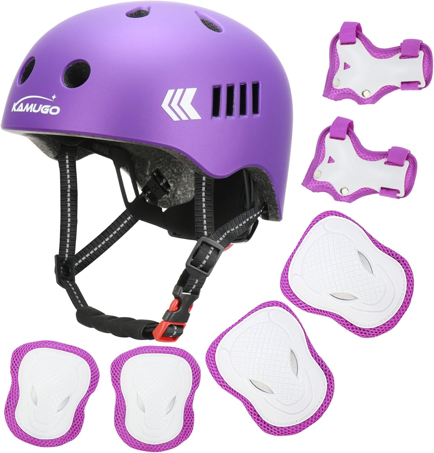 KAMUGO Kids Bike Helmet Set for Ages 2-8 with Protective Gear
