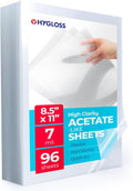 8.5 in x 11 in Clear Acetate Sheets 7 Mil - 96 Pack