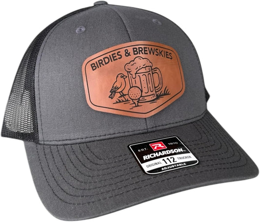 Funny Golf Hat for Men with Birdies and Brewskies Design