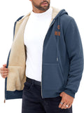 Men's Zip Up Sherpa-Lined Hoodie by Herberton for Winter