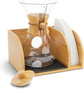 HEXNUB Caddy and Lid for Pour Over Coffee Maker - Compact Bamboo Stand
