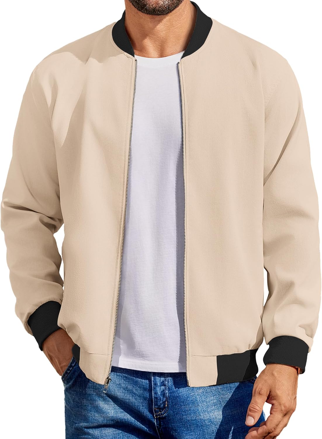 COOFANDY Men's Lightweight Bomber Jacket for Stylish Comfort