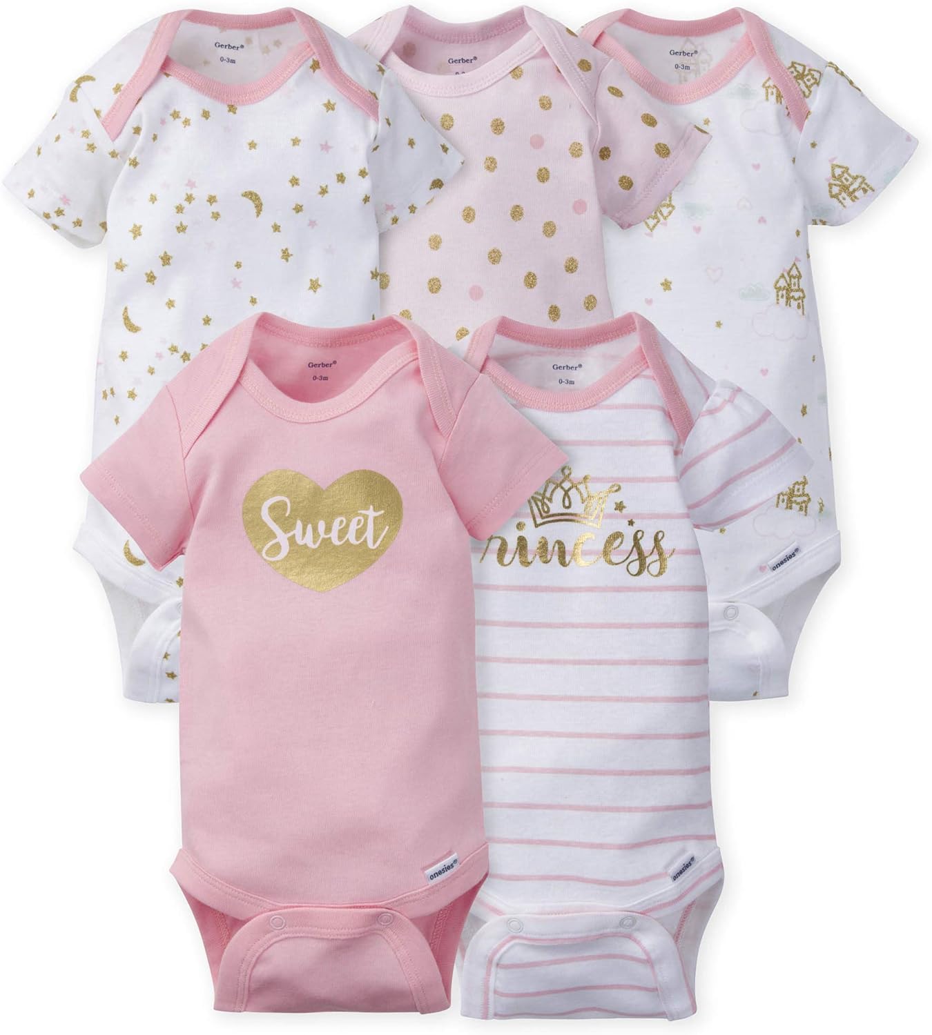 Gerber Baby Girls' 5-Pack Cute Onesies Set