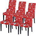 Christmas Chair Covers Set of 6 Stretch Slipcovers - Festive Fit
