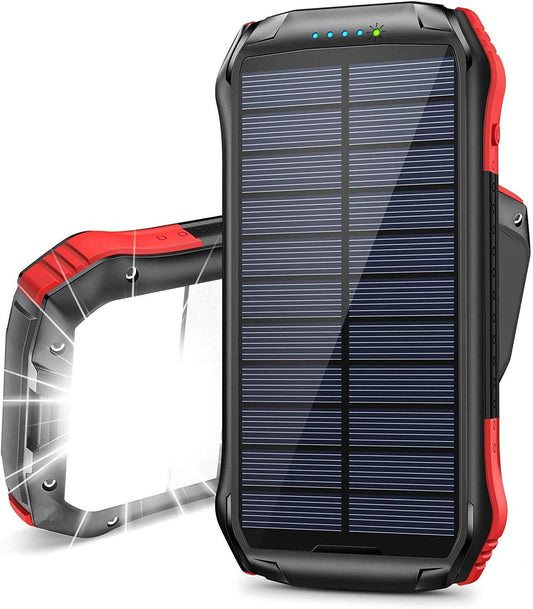 16000mAh Solar Charger with Dual USB Ports - Waterproof & Powerful
