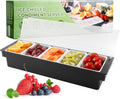5-Compartment Fruit, Veggie & Condiment Caddy with Lid - Portable