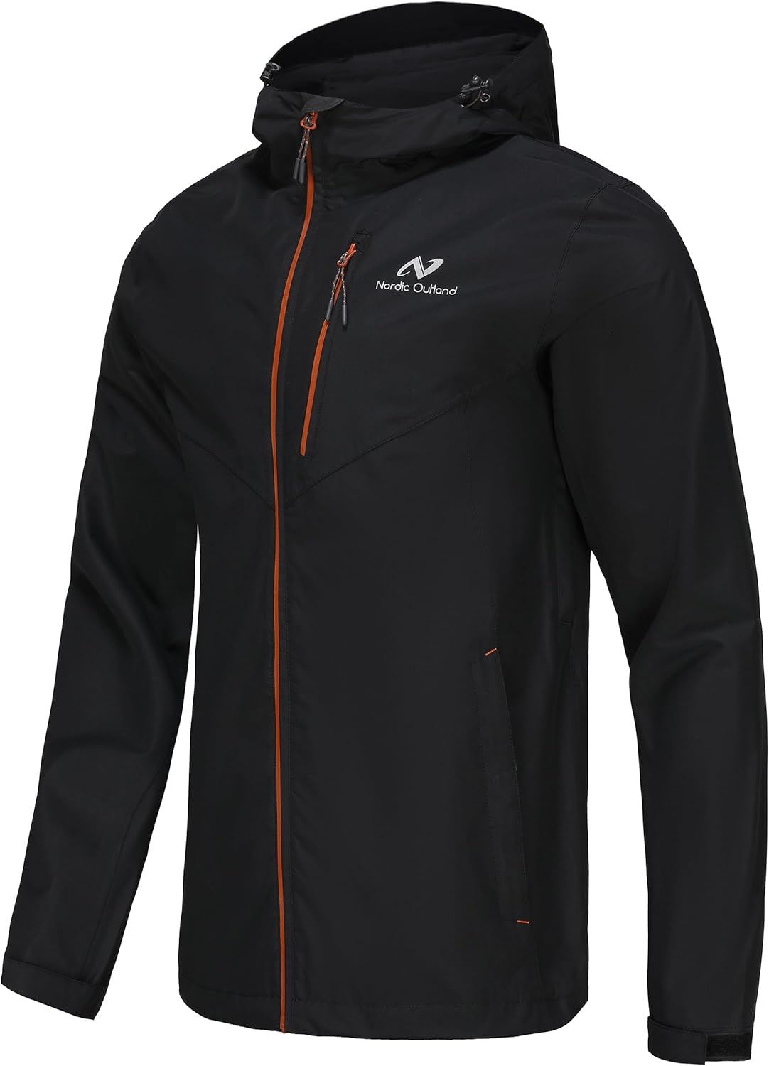 Mens Lightweight Hooded Waterproof Rain Jacket for Hiking