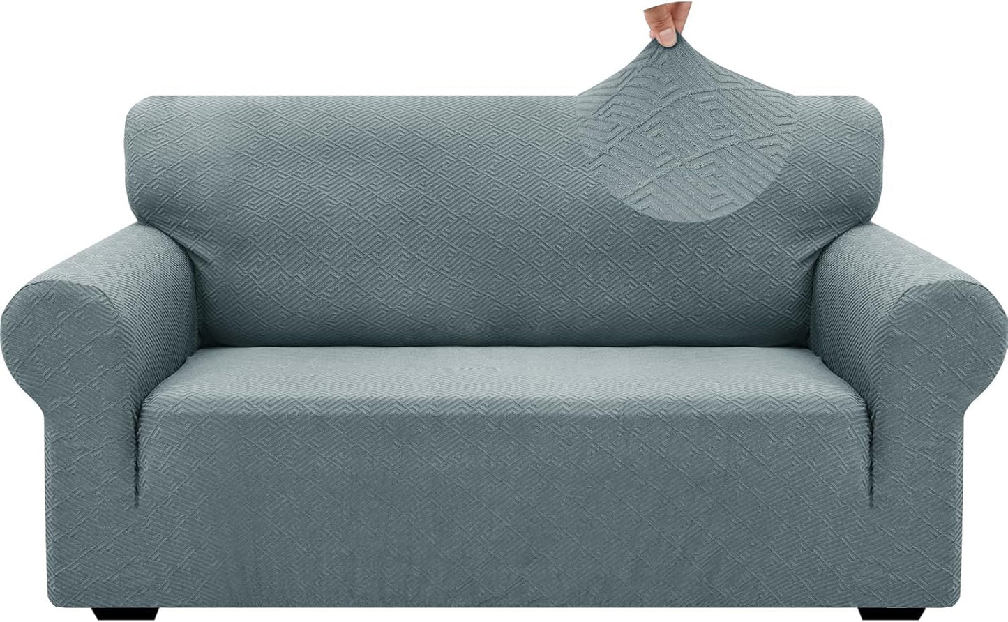 High Stretch Loveseat Slipcover for Pets by ZNSAYOTX - Light Grey