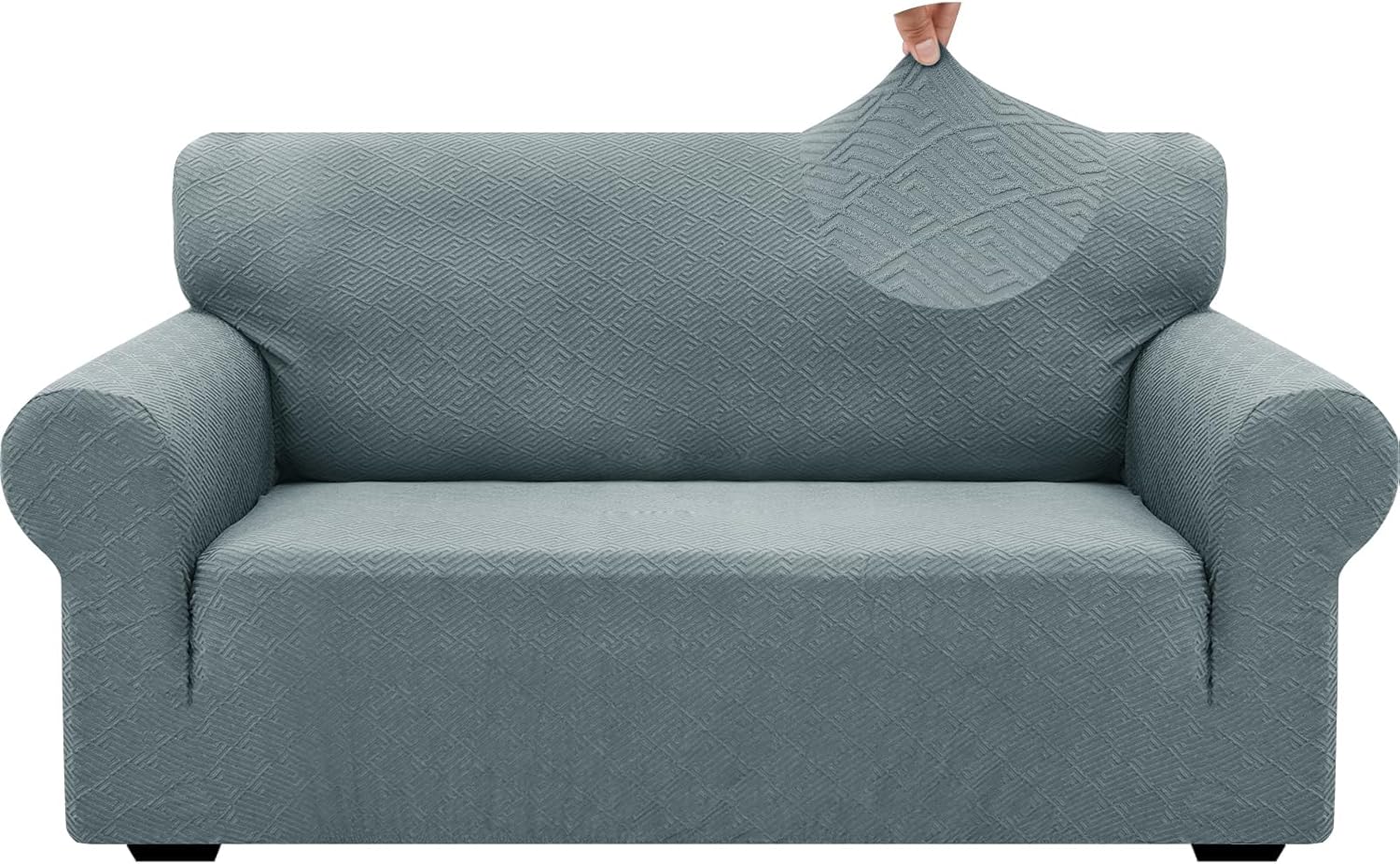 High Stretch Loveseat Slipcover for Pets by ZNSAYOTX - Light Grey