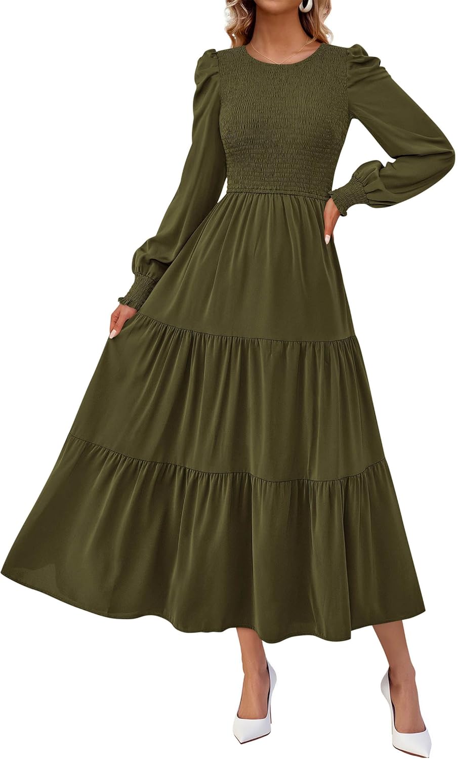 KIRUNDO Long Sleeve Maxi Wedding Guest Dress for Women 2025