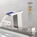 AVSIILE LED Bathroom Faucet 3 Hole Brushed Nickel Design