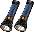 Solar Rechargeable 1000 Lumens LED Flashlight - Dual Pack