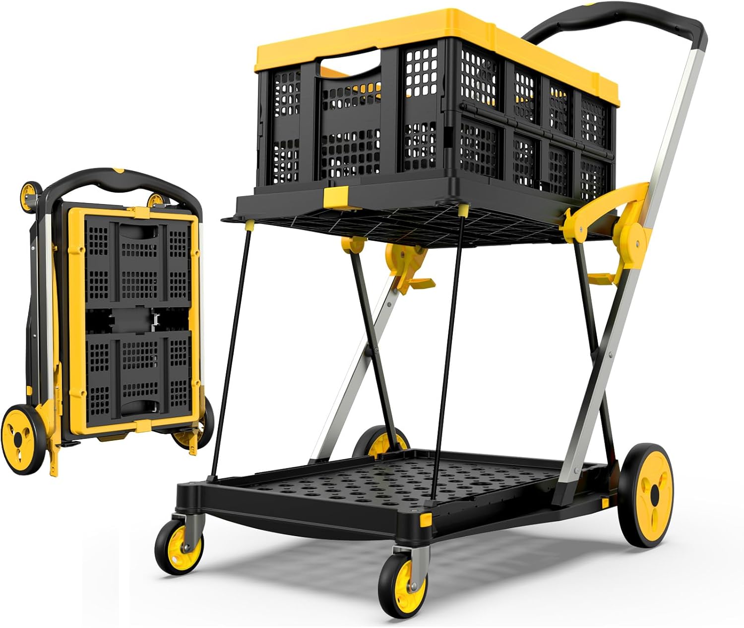 Collapsible Shopping Cart with Wheels for Easy Grocery Transport