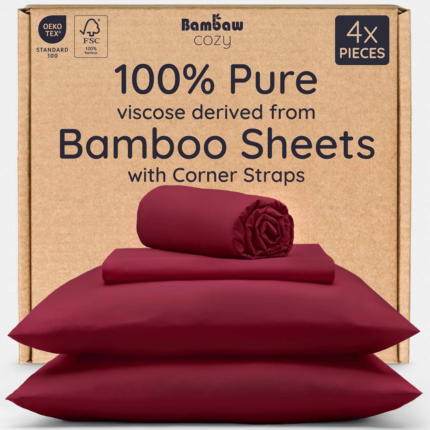 Bamboo Sheets Full Size Set by Bambaw for Cooling Comfort
