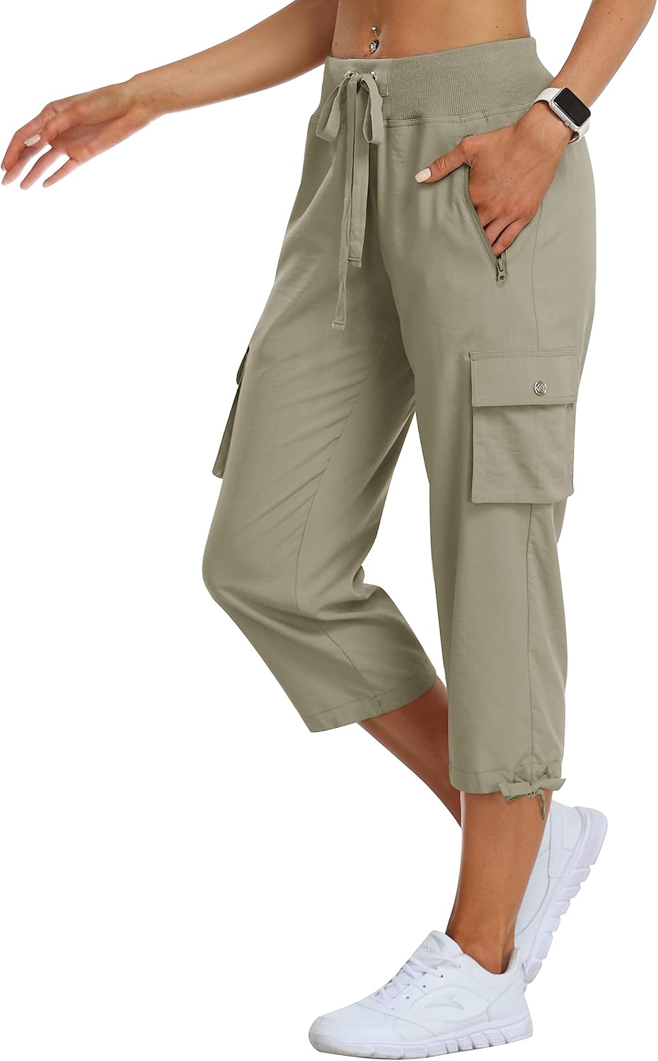 MoFiz Women's Cargo Capris Hiking Pants for Outdoor Adventures